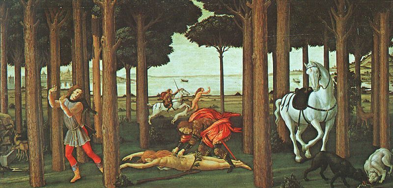 Panel II of "The Story of Nastagio degli Onesti